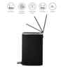 Eko 9333 6 ltrs Cubo Fingerprint Resistant  Black Steel Step Bin
