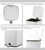 Eko 9333 6 ltrs Cubo Fingerprint Resistant White Steel Step Bin