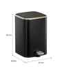 Eko 9333 6 ltrs Cubo Fingerprint Resistant  Black Steel Step Bin