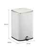 Eko 9333 6 ltrs Cubo Fingerprint Resistant White Steel Step Bin