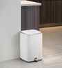 Eko 9333 6 ltrs Cubo Fingerprint Resistant White Steel Step Bin