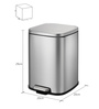 Eko Soft-Close Bathroom Trash Can 6L Stainless Steel Pedal Bin With Lid & Liner