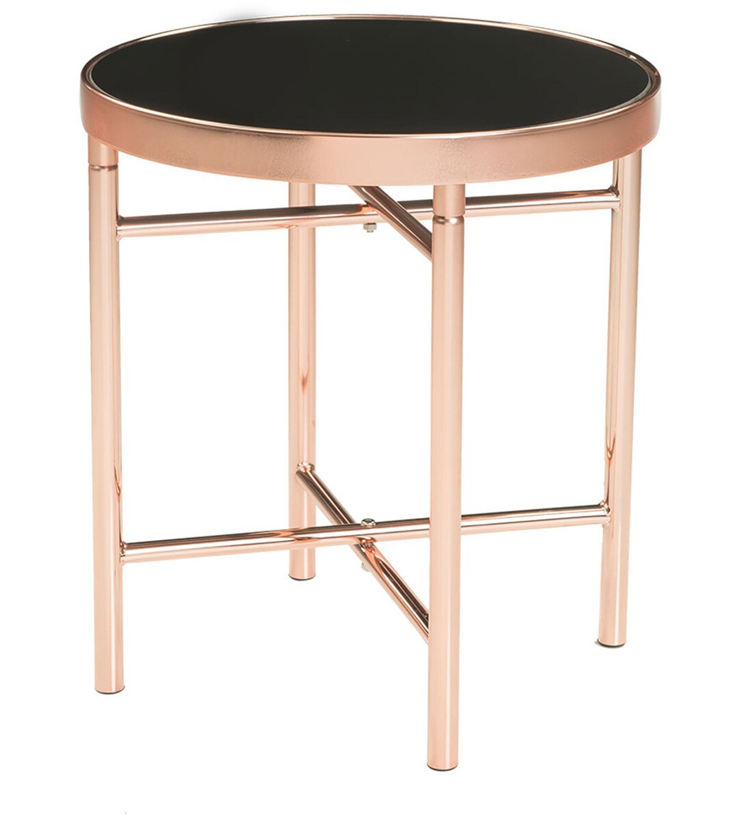 Buy Elba Black Glass Top Side Table With Mettalic Frame By Durian Online Contemporary End