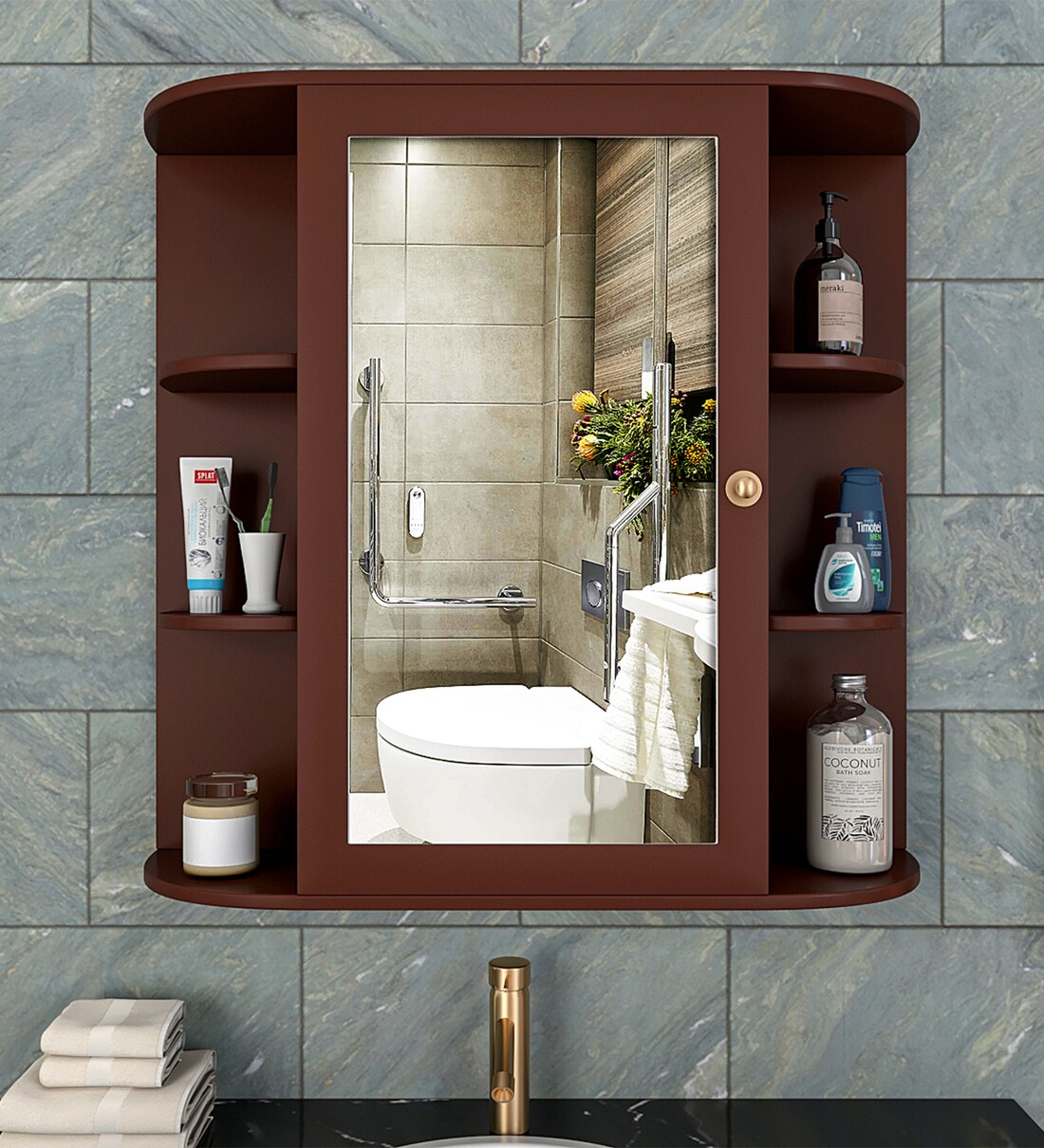 Buy Elegant Brown Engineered Wood Bathroom by WallMantra at 10