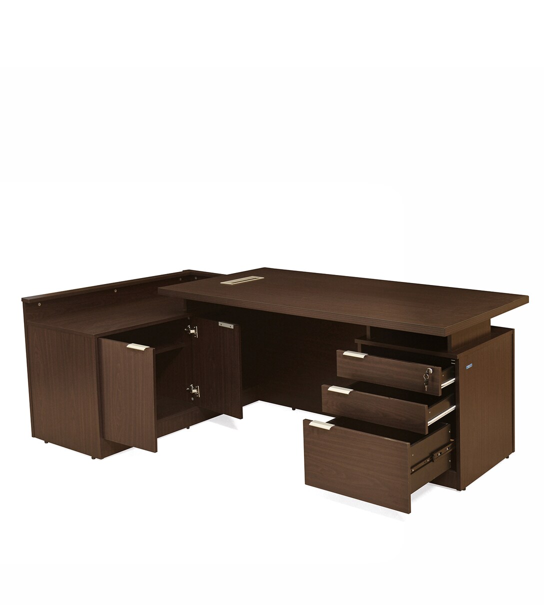 Buy Elegant Executive Table in Walnut Colour By Nilkamal Online