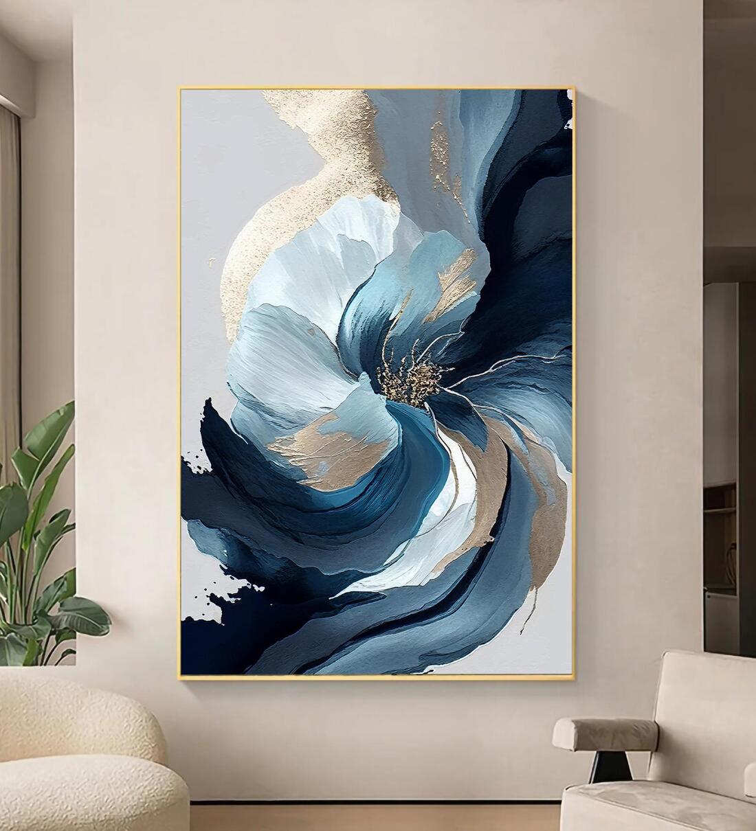 Buy Elegant Flower Blue Synthetic Wood Wall Art at 25% OFF by Art ...