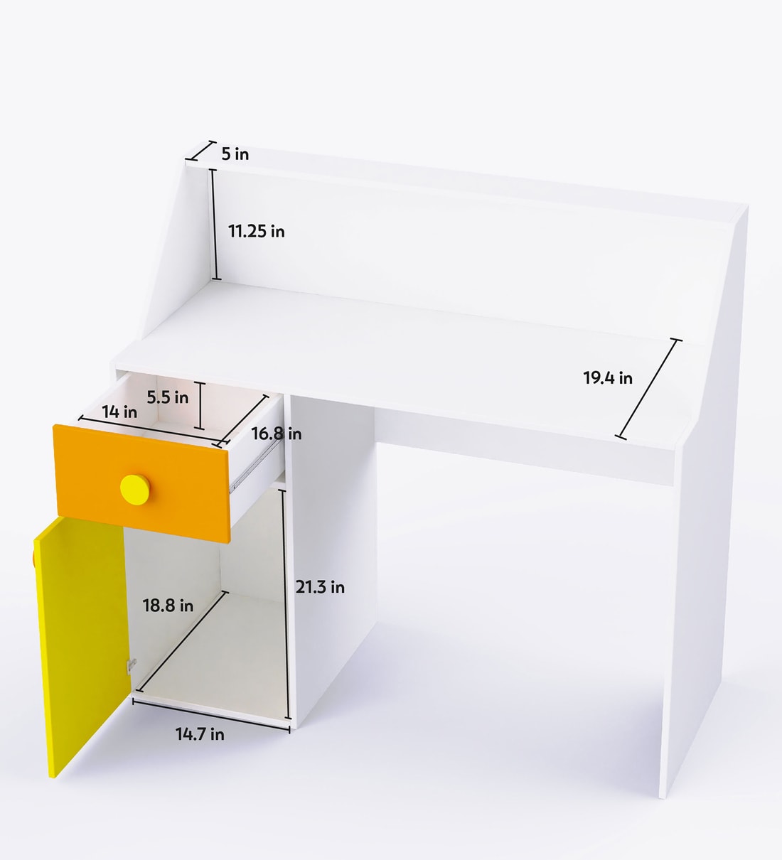 Buy Elementary Study Table In White Colour By Ditto Online Kids Study
