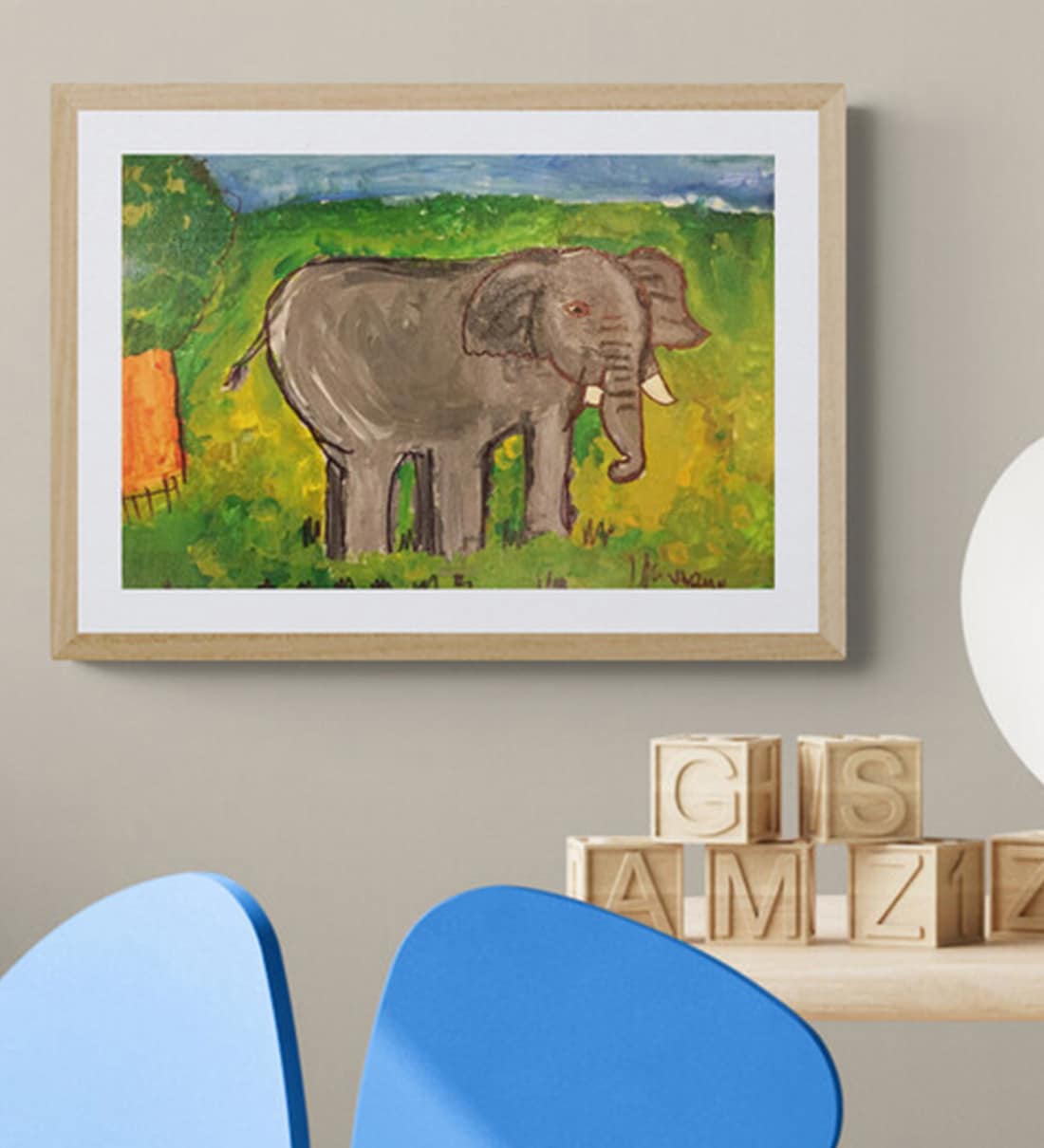 Buy Elephant Handmade Acrylic Paint On Canvas Painting Online