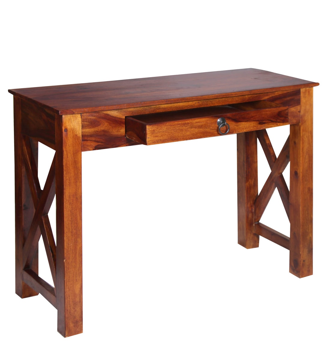 Buy Elliot solid wood study table in Honey Oak Color by Karigar Online