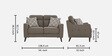 EL Paso Fabric 2 Seater Sofa in Brown Colour