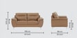 Elegance Leatherette 2 Seater Sofa in Brown Color