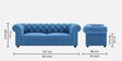 Elegant 2 Seater Sofa in Royal Blue Colour