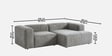 Elegant Edge 2 Seater Boucle LHS L Shaped Sofa In Dark Grey Color