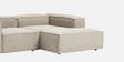 Elegant Edge 2 Seater Boucle LHS L Shaped Sofa In White Color