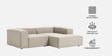 Elegant Edge 2 Seater Boucle LHS L Shaped Sofa In White Color