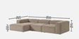 Elegant Edge 2 Seater Corduroy RHS L Shaped Sofa In Cr me Color