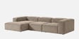 Elegant Edge 2 Seater Corduroy RHS L Shaped Sofa In Cr me Color