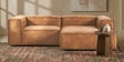 Elegant Edge 2 Seater Faux Leather LHS Sofa In Brown Colour