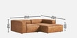 Elegant Edge 2 Seater Faux Leather LHS Sofa In Brown Colour
