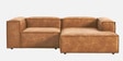 Elegant Edge 2 Seater Faux Leather LHS Sofa In Brown Colour