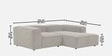 Elegant Edge 2 Seater Versatile Corduroy LHS L Shaped Sofa In Creme Color