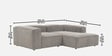 Elegant Edge 2 Seater Versatile Corduroy LHS L Shaped Sofa In Grey Color