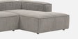 Elegant Edge 2 Seater Versatile Corduroy LHS L Shaped Sofa In Grey Color