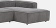 Elegant Edge 2 Seater Versatile Corduroy LHS L Shaped Sofa In Grey Color