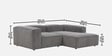Elegant Edge 2 Seater Versatile Corduroy LHS L Shaped Sofa In Grey Color