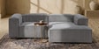 Elegant Edge 2 Seater Versatile Corduroy LHS L Shaped Sofa In Grey Color
