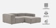 Elegant Edge 2 Seater Versatile Corduroy LHS L Shaped Sofa In Grey Color