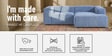 Elegant Edge 2 Seater Versatile LHS L Shaped Sofa In  Navy Blue Color