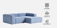 Elegant Edge 2 Seater Versatile LHS L Shaped Sofa In  Navy Blue Color