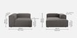 Elegant Edge 2 Seater Versatile LHS L Shaped Sofa In Dark Grey Color