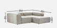 Elegant Edge 2 Seater Versatile LHS L Shaped Sofa In Dark Grey Color