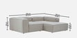 Elegant Edge 2 Seater Versatile LHS L Shaped Sofa In Grey Color