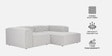 Elegant Edge 2 Seater Versatile LHS L Shaped Sofa In Grey Color