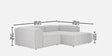 Elegant Edge 2 Seater Versatile LHS L Shaped Sofa In Grey Color