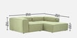 Elegant Edge 2 Seater Versatile LHS L Shaped Sofa In Olive Green Color