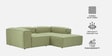 Elegant Edge 2 Seater Versatile LHS L Shaped Sofa In Olive Green Color