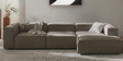 Elegant Edge 3 Seater Boucle LHS L Shaped Sofa In Dark Grey Color
