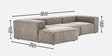 Elegant Edge 3 Seater Boucle RHS L Shaped Sofa In Grey Color