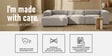 Elegant Edge 3 Seater Boucle RHS L Shaped Sofa In Grey Color