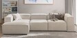 Elegant Edge 3 Seater Boucle RHS L Shaped Sofa In White Color