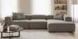 Elegant Edge 3 Seater Corduroyl Shaped Sofa In  Grey Color