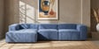 Elegant Edge 3 Seater RHS Sofa In Navy Blue Color