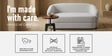 Elegant Ensemble Boucle 2 Seater Sofa In Cream Colour
