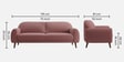 Elegant Velvet Fabric 3 Seater Sofa In Onion Pink Color
