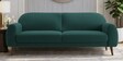 Elegant Velvet Fabric 3 Seater Sofa In Teal Green Color