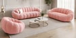 Elegant Velvet Upholstered Couch 3+2+1 Seater Sofa Set In Pink Colour Elegant Velvet Upholstered Couch 3+2+1 Seater Sofa Set In Pink Colour